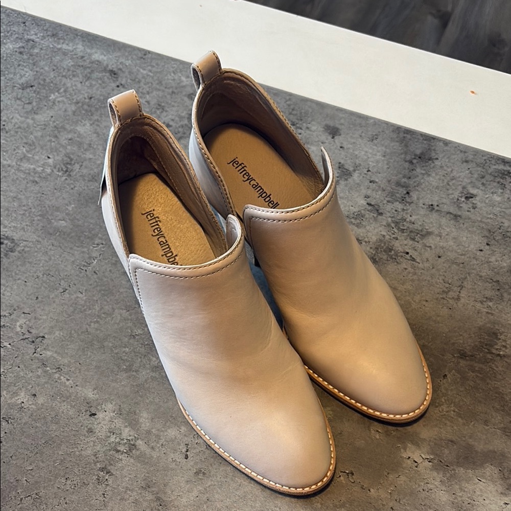 Jeffrey Campbell Cream Ankle Boots